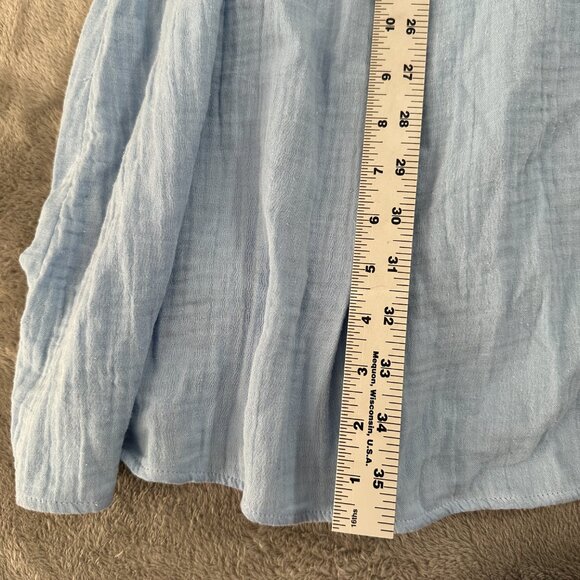 NWT J. Crew V-Neck Midi Maxi Dress Soft Cotton Gauze Large Tall Long LT Blue - Picture 11 of 11